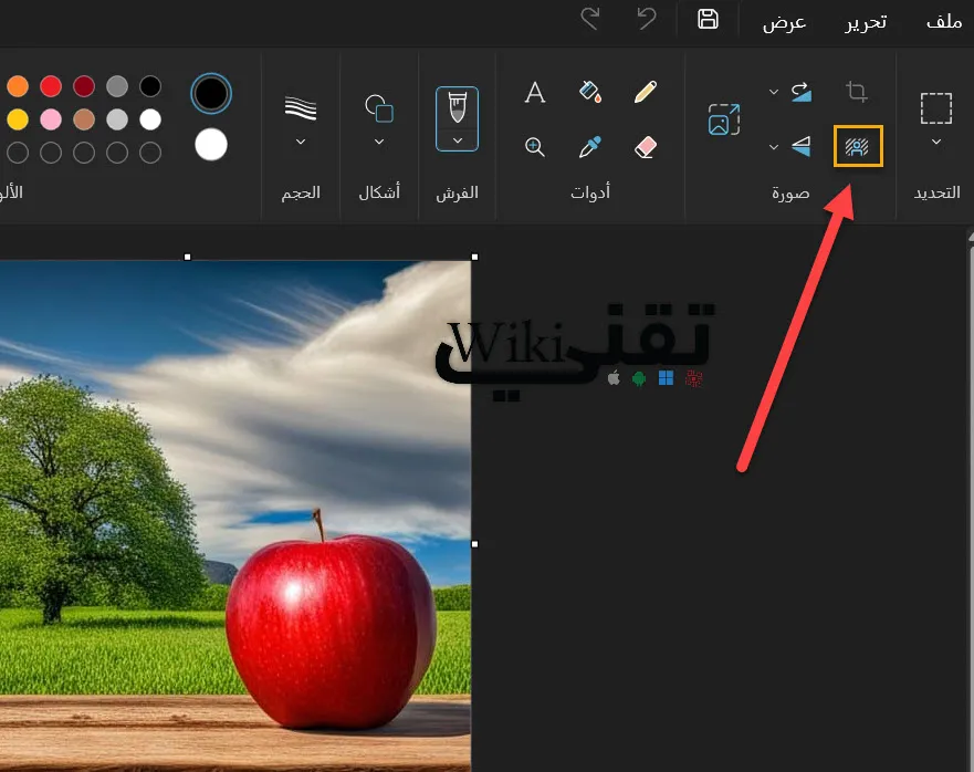 ازالة خلفية الصورة بواسطة برنامج الرسام في ويندوز 11