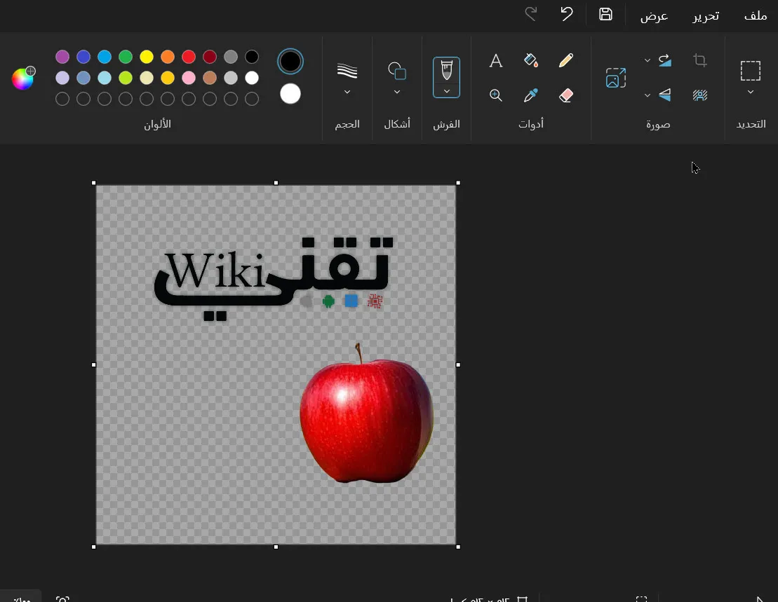 نتيجة شرح ازالة خلفية الصورة بواسطة برنامج الرسام في ويندوز 11