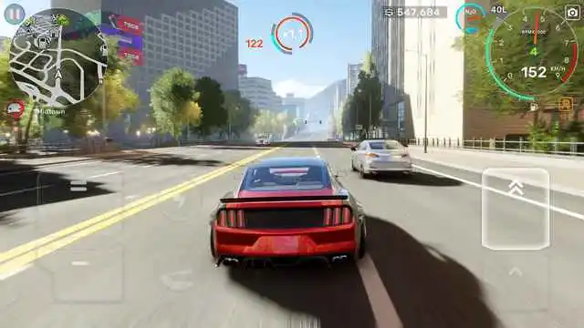 مشاهد سباق مثيرة في CarX Street على الأندرويد في مدينة Sunset City