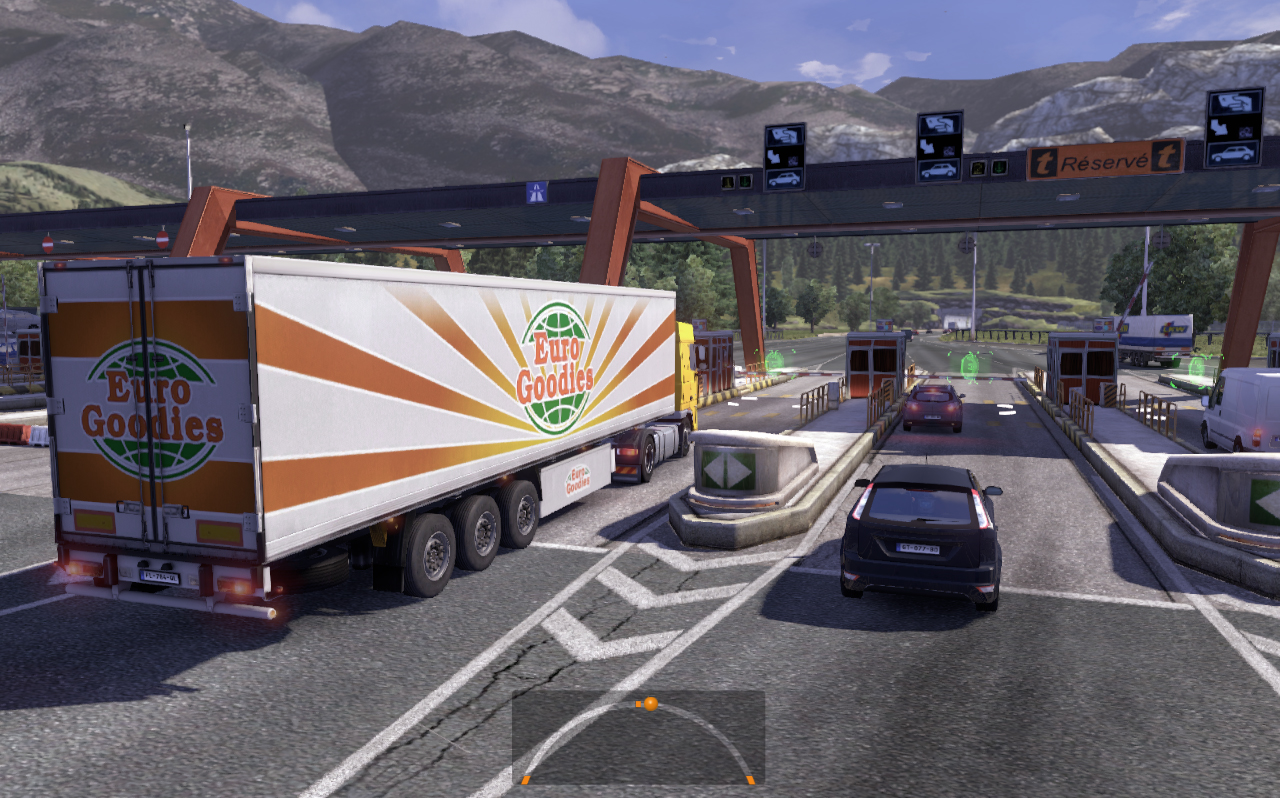 شاحنة تسير على الطريق في لعبة Euro Truck Simulator 2