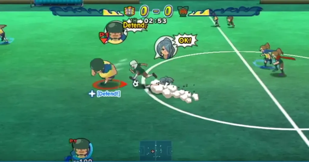 شاشة لعب من Inazuma Eleven Go Strikers 2013 على الكمبيوتر عبر المحاكي